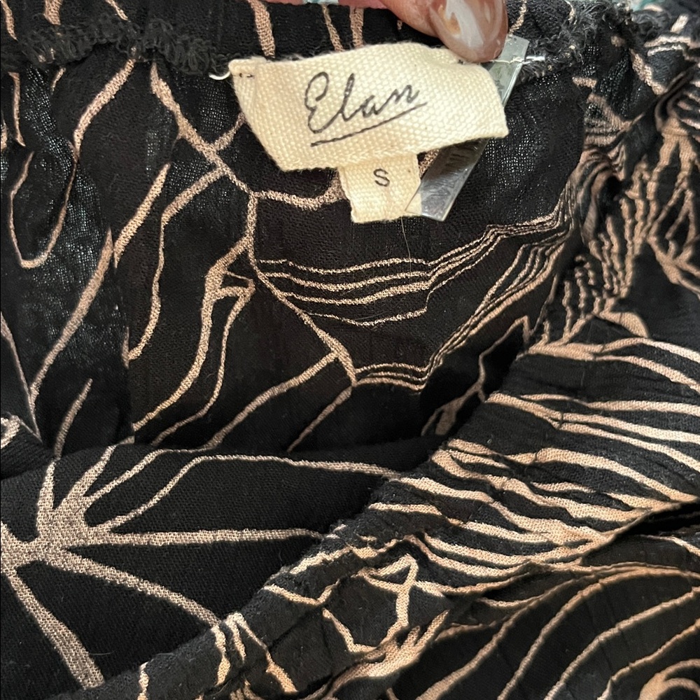 Black and tan Leaf Print Jumpsuit beautiful! - Picture 2 of 4
